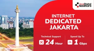 Ilustrasi layanan internet dedicated di Jakarta dengan koneksi stabil dan cepat untuk bisnis.